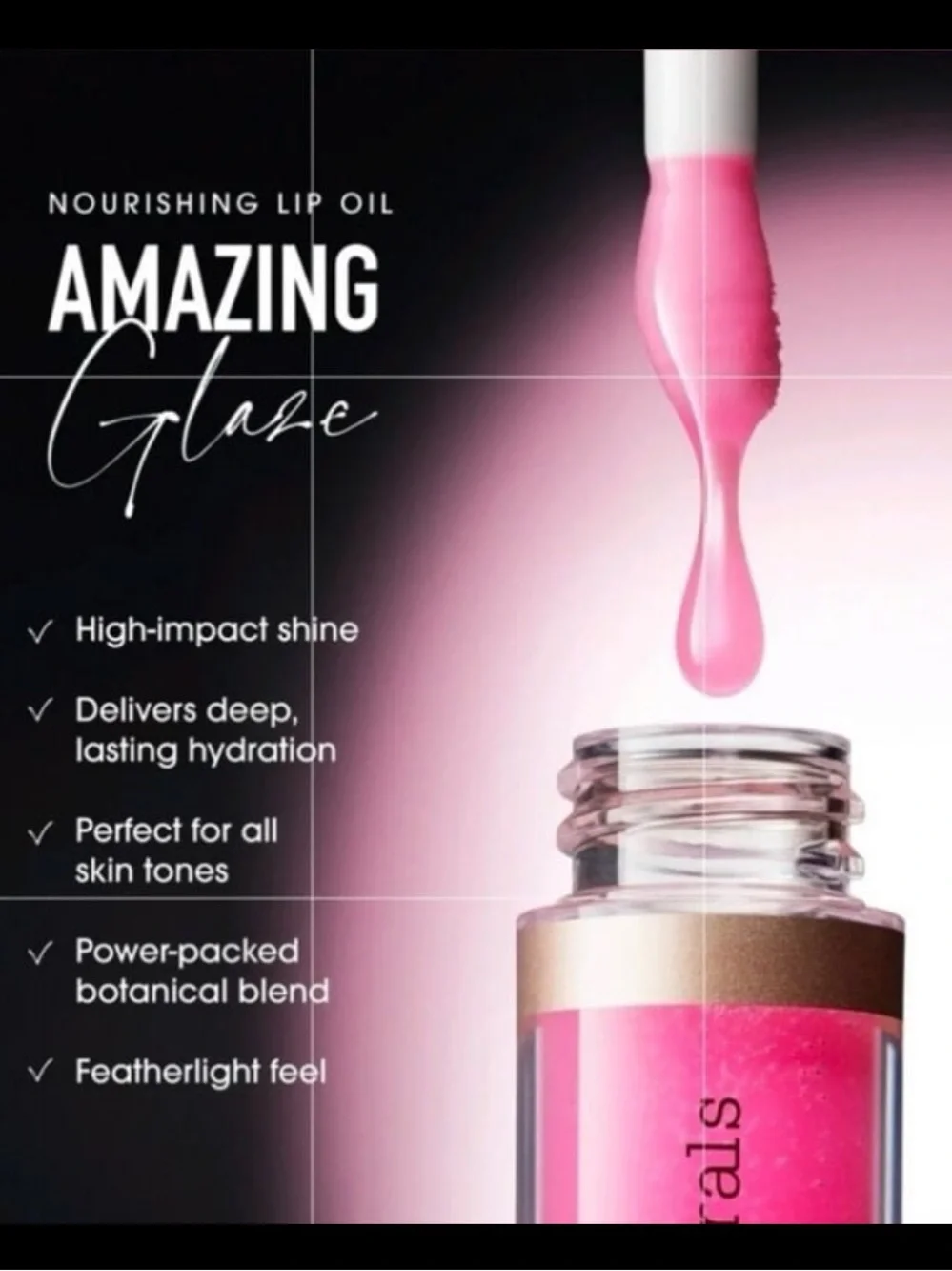 Bareminerals Nourishing Lip Oil Lipgloss in Adore BNIB